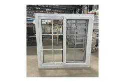 China PVC UPVC Double Pane Glass White Vinyl Sliding Window With Grill Mosquito Mesh supplier