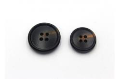 China Black Brown Four Hole Button , Plastic Replacement Buttons For Coats supplier