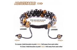 China Adjustable Double Layer Handmade Triple Stone Braided Rope Healing Bracelet supplier