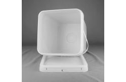 China Chemical Resistant White Square Plastic Bucket with Handle and Lid supplier