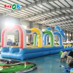 Commercial Summer Water Slide Inflatable Kids Slip And Waterslide With Pool For Custom for sale