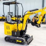 Widely Used Micro Machine 1.2 Ton Yellow Mini Excavator With Rubber Track for sale