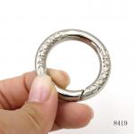 Luxury Metal Spring O Rings Silver Circular Carabiner Custom Brand Name Logo for sale