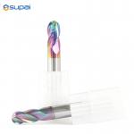 4 Flutes Ball Nose End Mill With 0.5mm Corner Radius And -7° Radial Rake Angle for sale