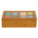 luxury custom bamboo acrylic tea box organizer