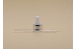 China 18 / 410 Large Glass Dropper Transparent Pipette Silver Collar For Fluid Delivery supplier