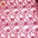 African Sequin Lace Fabric Embroidery 1 Yard Length For Wedding Dress for sale