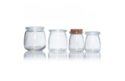China Wide Mouth Glass Pudding Jar Empty Clear Kitchen Yogurt Jam Honey Mousse Container supplier