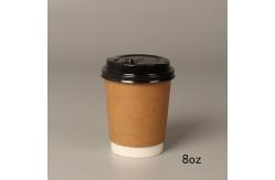 China 8oz 14oz 16oz Disposable Paper Hot/Cold Coffee Cups With Black PP Lid supplier