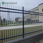 Galvanized Powder Coated Black Welded Metal Pipe Steel Fence Wrought Iron Fence Panels for sale