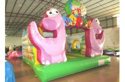 China Inflatable Dinosaur Baby Bouncy Castle , Quadruple Stitching Toddler Jumping Castle supplier