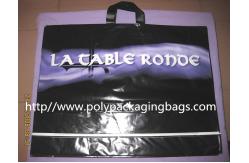 China Black Soft Flexible Loop Handle Plastic Bags With Custom Printing supplier