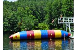 China Red / Blue / Green Inflatable Water Pillow Water Floating Launch Toy supplier