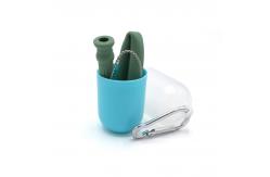 China 4 Color Reusable Collapsible Silicone Drinking Straw supplier