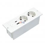 OEM/ODM ABS EU Standard 5V 2.1A Power USB A+C Charging Socket Built-In Desk/Sofa Hotel/Bar/Meeting Room Outlet for sale