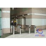 Office Entrance Stainless Steel Drop Arm RFID Turnstile With 600mm Passage Width