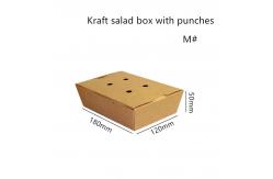 China Salad Kraft Paper Take Away Box Microwavable Disposable With Punches supplier