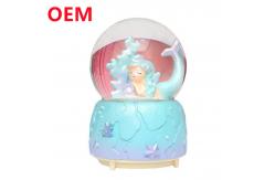 China Custom Polyresin Princess Light Up Water Globe Princess Snow Globe With Musical Box supplier