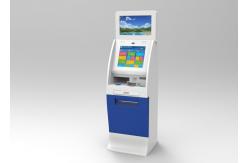 China Lobby Computer Dual Screen Free Standing Kiosk Standalone , Credit Card Kiosk supplier