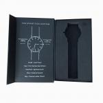 China Custom logo Luxury Black Cardboard Smart Watch Magnetic Gift Packaging Box Single Watch with Foam Lining manufacturer