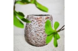 China 48cm Mystery Patterned Cement Pot Artificial Plant Accessories supplier