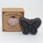 Large Butterfly Shape Bamboo Charcoal Konjac Sponge OEM Logo for sale