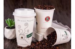 China ISO9001 Double Layer Kraft Paper Coffee Drink Cup 16oz For Cafe supplier