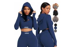 China 230gsm Athletic Women Workout Hoodies Long Sleeve Crop Top Hoodies supplier