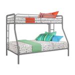 Home White Metal Double Bunk Bed Frame With Secured Side Ladder for sale