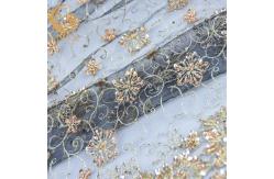 China Nigerian Sparkling Sequin Lace Fabric Handmade Sewing Embroidered supplier