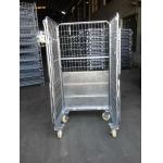 Mild Steel Roll Cage Trolley Warehouse Logistic Storage With Wheels