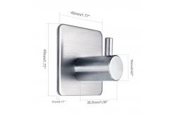 China Durable and Waterproof Stainless Steel Adhesive Hooks for Bathroom and Kitchen supplier