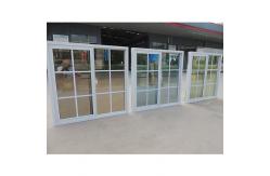 China Stained Glass UPVC Sliding Window And Door With Plastic Grill supplier