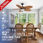 52 Inches DC Motor Tropical Style Decorative Ceiling Fan Remote Control 5 Blades Ceiling Fan for sale
