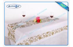China Gold Flower Printing Waterproof Non Woven Tablecloth For Home Use supplier