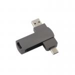Gun Black Metal Type C USB Flash Drives with Fast Speed 3.0 and 3.0 Twist Shapes for sale