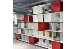 China Customized Wooden Office Area Divider Bookcase Mobile Cube Bookcase Shelf supplier