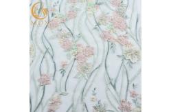 China Polyester Hand Cut Applique Lace Fabric Excellent Customized For Wedding Dress supplier