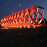 Large Stainless Steel Light Sculpture With Red Painted Surface For Outdoor Decoration for sale