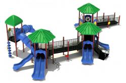 China OEM Outdoor Playground Equipment 3 In 1 Plastic Playhouse With Slide supplier