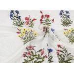 Colorful Floral Stretch Lace Fabric By The Yard , Antique Embroidered Bridal Netting Lace for sale