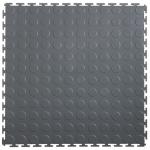 Gray Interlocking Vinyl Floor Tile 500*500mm Coin Surface For Use In Garages Workshop And Factories for sale