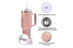 China OEM ODM Stainless Steel 40 Oz Travel Mug With Handle And Straw supplier