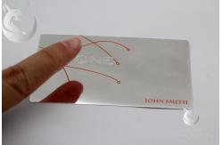 China Credit Logo Printing Metal Mirror Business Card Etch Engrave Crafted Rectangle Shape supplier