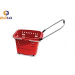 4 Wheels Hand Pull Rolling Shopping Baskets For Hypermarket for sale