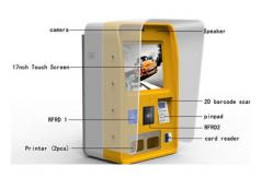 China Half Outdoor Wall Mounted Self Service Payment Commercial Kiosk With Printer supplier