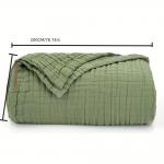 Breathable Layered Gauze Blanket Olive Green With Bohemian Style