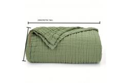 China Breathable Layered Gauze Blanket Olive Green With Bohemian Style supplier