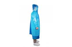 China Waterproof Disposable Transparent PE Plastic Raincoat With Long Sleeves And Hood supplier