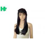High Temperature Fiber Long Straight Synthetic Wigs With Bangs for sale
